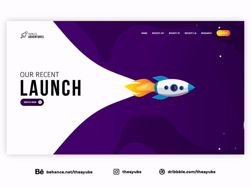 Space Website Popshot animated website rocket space spacex theayubs ui design uiux web web design website website concept