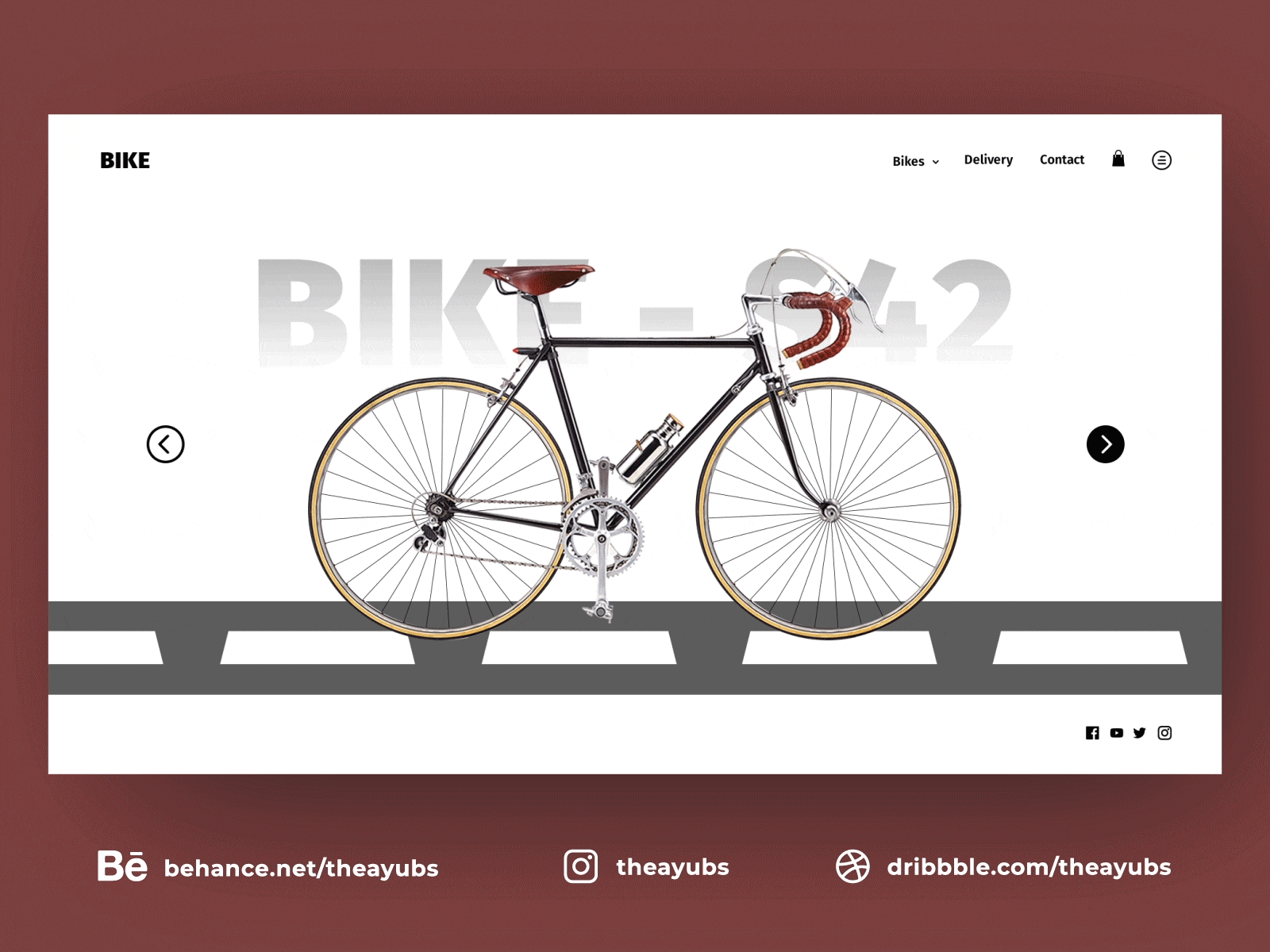 Bike Website Concept bike bike ride bike website bmx cycle cycling interaction design mountain bike theayubs ui uidesign uiux webdesign