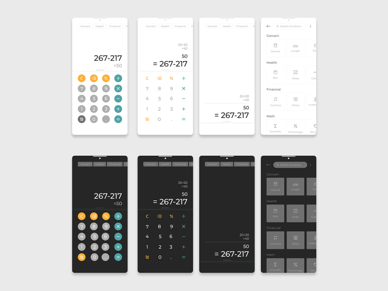 004 - Digital Calculator (Light & Dark concept) by Muresan Vlad on Dribbble