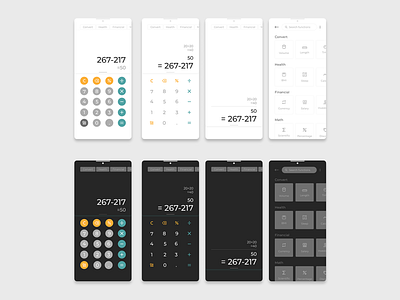 004 - Digital Calculator (Light & Dark concept) adobexd art app concept dailyui dailyuichallenge dark design flat design light minimal mobile app mobile ui prototyping uidesign ux