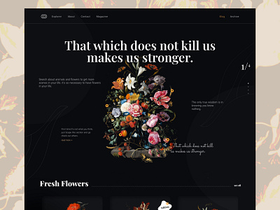 Modern Landing Page - Dark Minimal black clean creative dark flower inspiration landing landing page minimal modern typography ui ux web website