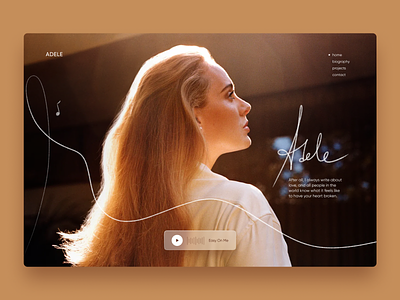 ADELE Landing Page adele design landing page promo singer site song ui web design website