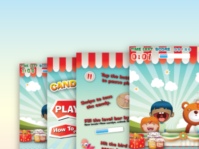 Candy candy game mobile ui