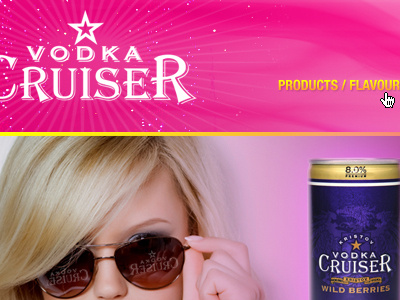 Vodka cruiser website UI interface design ui user design web web design website