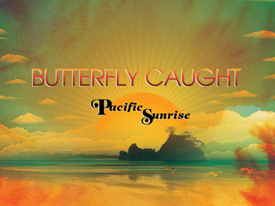 Butterfly Caught "Pacific Sunrise" ambient art band cd art chilled downbeat electronica graphic design music vector