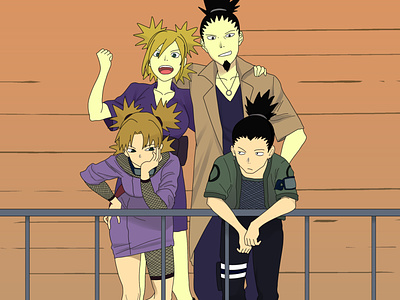 Shikamaru X Temari anime animeart design flat illustration naruto shippuden shikamaru temari vector