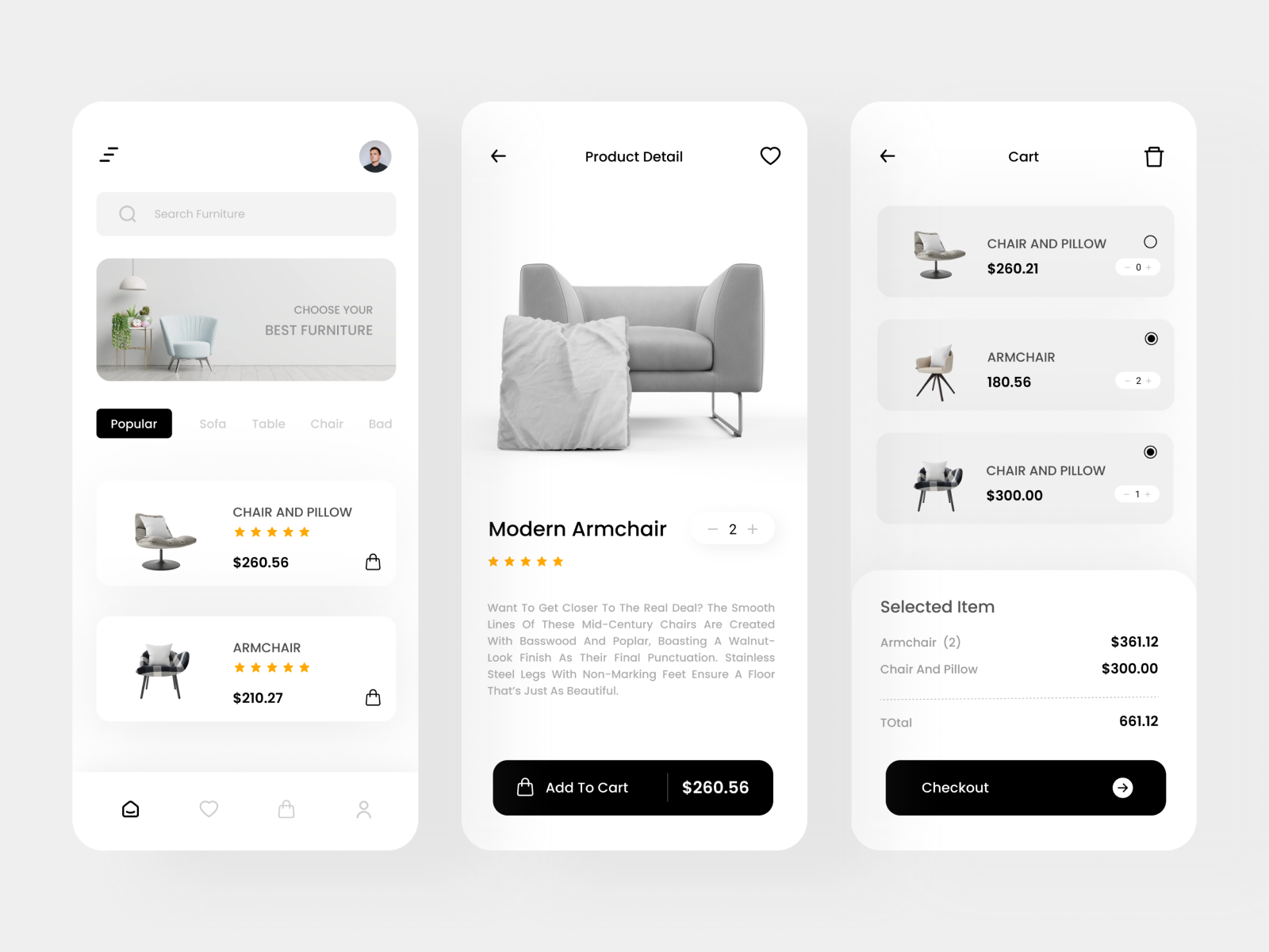 Furniture Shop - App Design by Parth J Gujarati on Dribbble