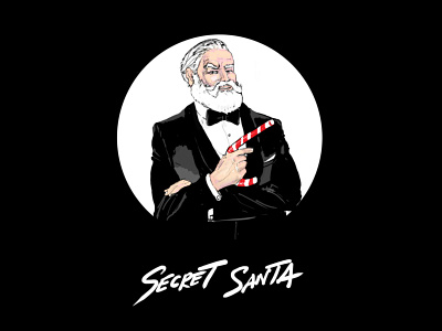 Secret Santa - Christmas Card branding brighton illustrator christmas card design design digital art digital illustration digital illustrator father christmas card graphic design greeting card design how funny illustration illustration art secret santa