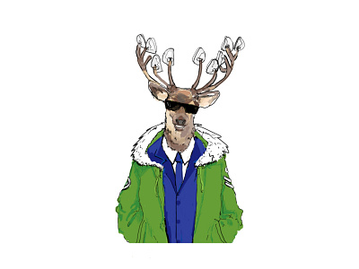 Dasher - Mod - Christmas Card christmas card design digital art digital illustration digital illustrator funny christmas card how funny humour illustration illustration art mod modernist reindeer