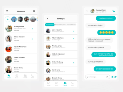 Chat App UI animation branding design illustration illustrator logo minimal typography ui ux