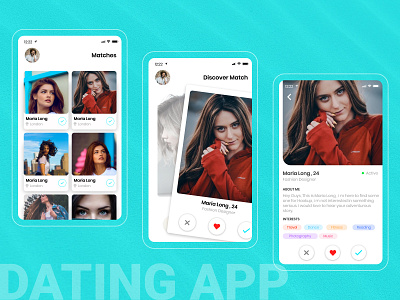 DATING APP animation app branding design graphic design illustration typography ui ux vector