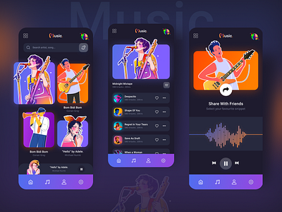 Music Podcast APP appdesign appdesigner appdeveloper creative graphics musicapp uidesign uiux