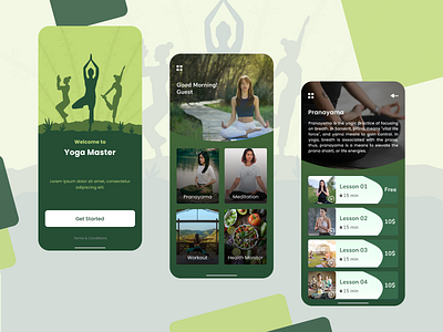 Learn Yoga Mobile App app app design appdesign calm emotion health healthy meditate meditation mentalhealth motivation therapist ui design