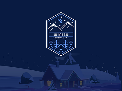 Winter Outdoor Camp Badge badge camp design snow ui uidesign uiux ux weekly warmup winter