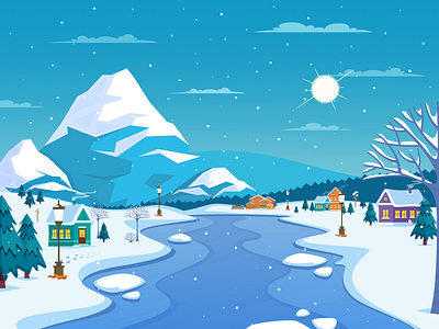 Winter Landscape - Weekly Warm Up design driible graphic design landscap ui uidesign uiux ux weekly weekly warmup winter