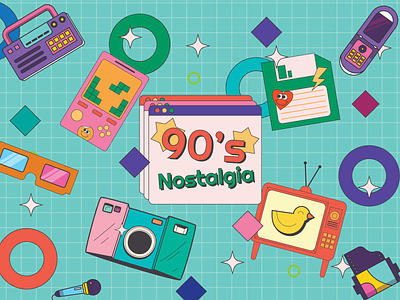 Nostalgic 90's 3d graphic design illustrator motion graphics nostalgic nostalgic 90s old ui ux