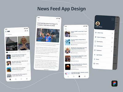 News Feed App Design app app design app development article dark mode app feed journalism mobile app news newsletter video news