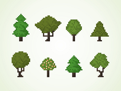 Pixel tree by Aleksandr on Dribbble