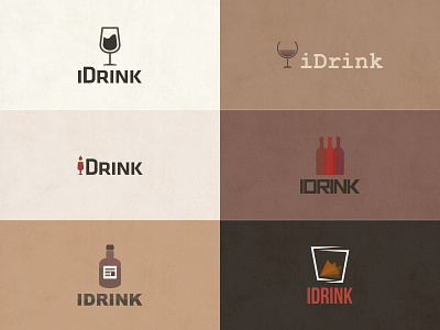 Idrink alcohol company drink food logo product vector