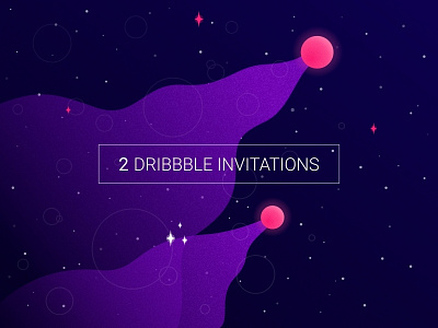 2 Dribbble invitation ( space ) abstract design dribbble invite dribbble invites flat illustration invitation invite space vector