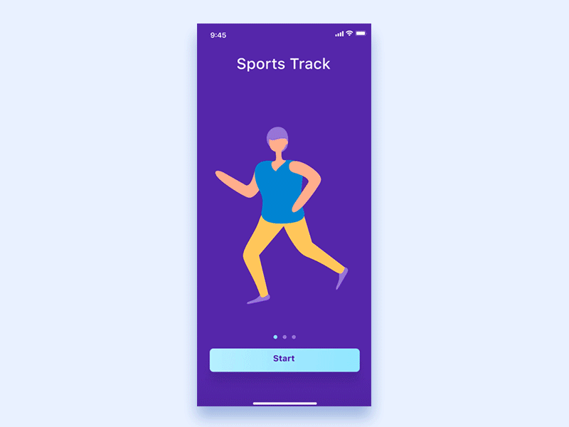 Sports Track animation app branding flat icon phone sport app ui ux vector web website
