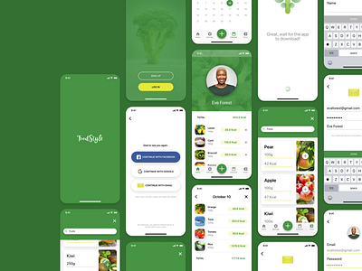 Food Style app design flat logo minimal nature ui ux web website