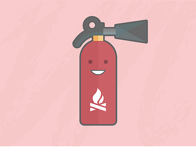 Mr.Extinguisher cute extinguisher face fire fun icon illustration logo match