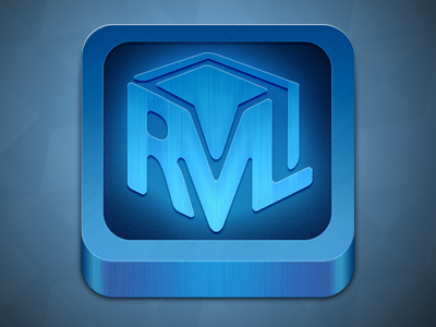 Revel App Icon app blue glow icon ios metal revel systems revelup