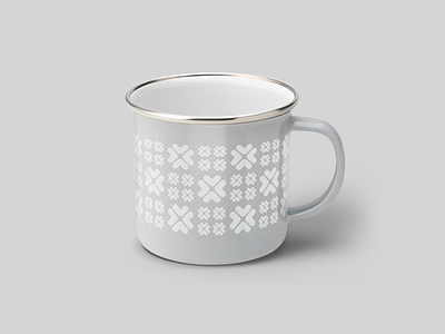 Upstart enamel cup - Holiday edition brand system branding christmas cup design enamel geometric graphic design gray holiday mug pattern silver swag teal upstart white