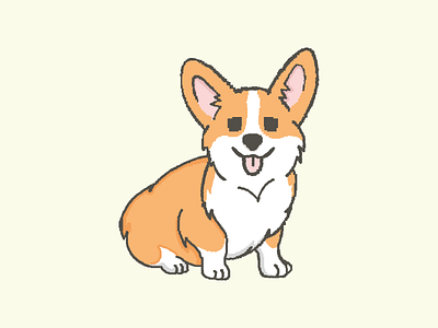 Hi I'm Corgi corgi design dog illustration minimal ui vector