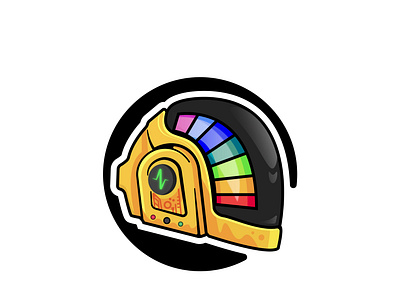 Daft Punk Gold Helmet app branding design graphic design icon illustration logo typography ux vector