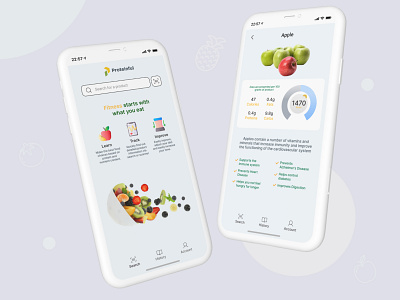 Proteinful mobile application branding calories clean figma healthy eating logo mobille app online useful ux