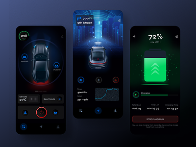 🏎 Car Assistant App Concept 3d app assistant branding car design illustration typography ui uidesign uiux ux