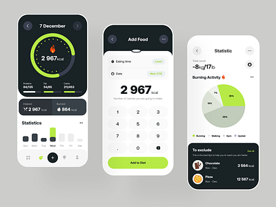 Food Tracking App branding design graphic design illustration logo ui uidesign uiux ux vector