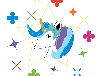 Bubble Gum Pop Unicorn branding design illustration logo vector