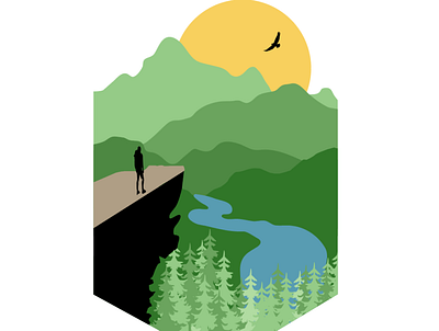 Forest Scene branding design illustration ui vector