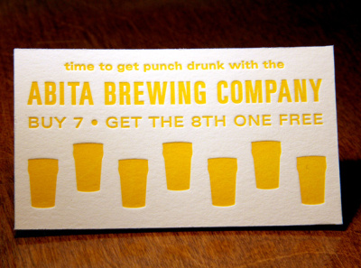 Abita rewards card branding design illustration letterpress typography vector