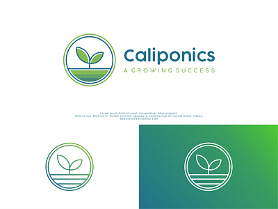 Caliponics Logo app branding design fullcolour green leaf logo logodesign minimal modern nature plant vector water