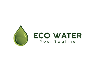 Eco Waterdrop Logo branding design eco ecology green logo logodesign minimal modern nature vector water waterdrop