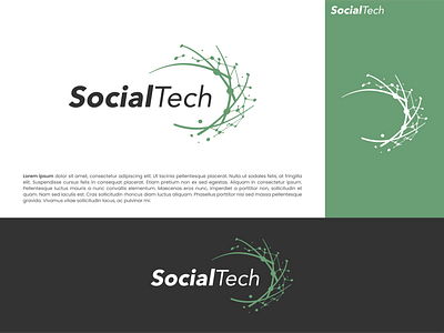 Social Tech Logo biotechnology branding business connections design finance logo logodesign minimal modern nature social technology vector