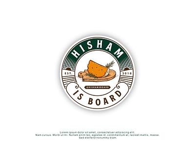 Logo design for Hisham is Board badge branding design handrawn homemade logo logodesign retro vector vintage