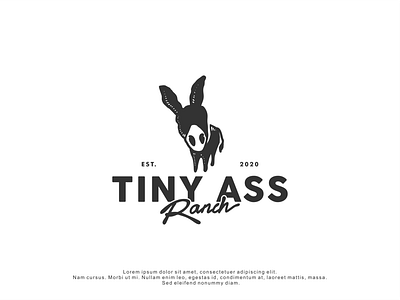 Logo design for Tiny Ass Ranch animal branding design donkey handrawn logo logodesign minimal modern ranch retro simple vector vintage