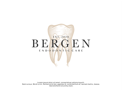 Logo design for Bergen branding design endodontic handrawn illustration logo logodesign minimal modern teeth tooth vector