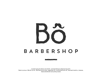 Logo for BO Barbershop barbershop design illustration logo logodesign logotype minimal modern mustache simple vintage