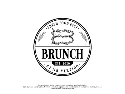 Logo design for Brunch badge badge logo branding design fresh logo logodesign minimal modern nature restaurant retro vector vintage