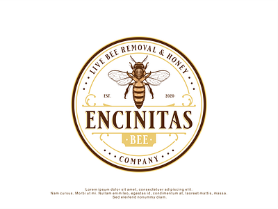 Logo design for Encinitas Bee bee branding design handrawn honey illustration label logo logodesign modern retro vector vintage