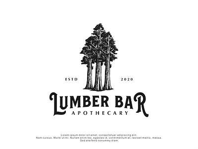 Logo design for Lumber Bar apothecary branding design handrawn illustration logo logodesign retro tree vector vintage