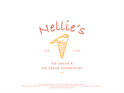 Logo Design for Nelie's bird branding design icecreamsandwich illustration logo logodesign minimal modern retro vector vintage