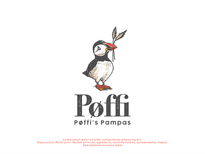 Logo design for Poffi branding design handrawn illustration logo logodesign modern pampas retro vector vintage