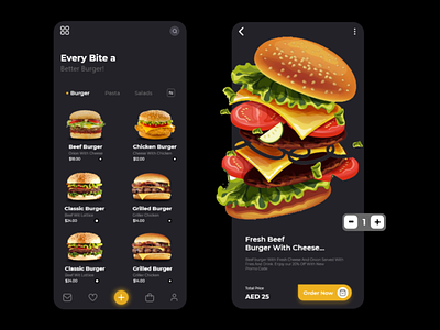 Food App - (Burger UI UX) adobe xd adobexd android app design flutter typography ui ui ux ux vector